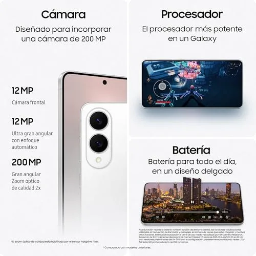 Samsung ▫️ Galaxy S25 Edge 512 GB – Telemóvel fino com IA, Galaxy AI, 12 GB de RAM, câmara de 200 MP, bateria de longa duração, garantia do fabricante de 3 anos + 1 ano extra, cor prata titânio (versão espanhola) 4
