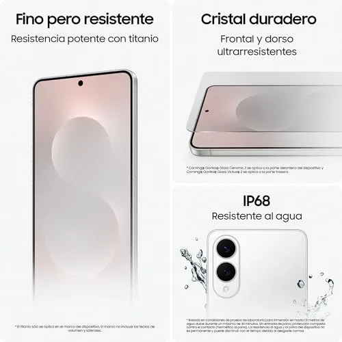 Samsung ▫️ Galaxy S25 Edge 512 GB – Telemóvel fino com IA, Galaxy AI, 12 GB de RAM, câmara de 200 MP, bateria de longa duração, garantia do fabricante de 3 anos + 1 ano extra, cor prata titânio (versão espanhola) 5
