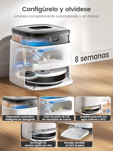 Lefant ▫️ M3 Aspirador e Esfregador Automático, 12 000 Pa, Autolavagem/Secagem, Branco 2