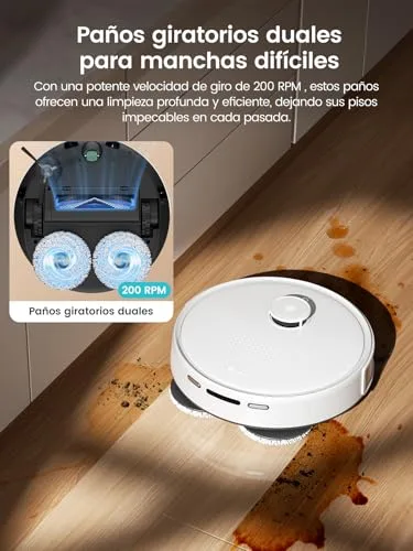Lefant ▫️ M3 Aspirador e Esfregador Automático, 12 000 Pa, Autolavagem/Secagem, Branco 6