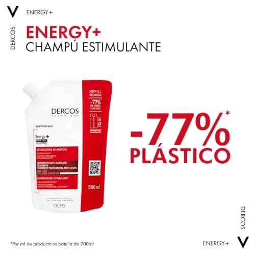 VICHY ▫️ Champô Anti-queda, Efeito Estimulante, Adequado para todos os tipos de cabelo, Couro cabeludo saudável e desintoxicado, com Aminexil, Energy+, Dercos Technique 6
