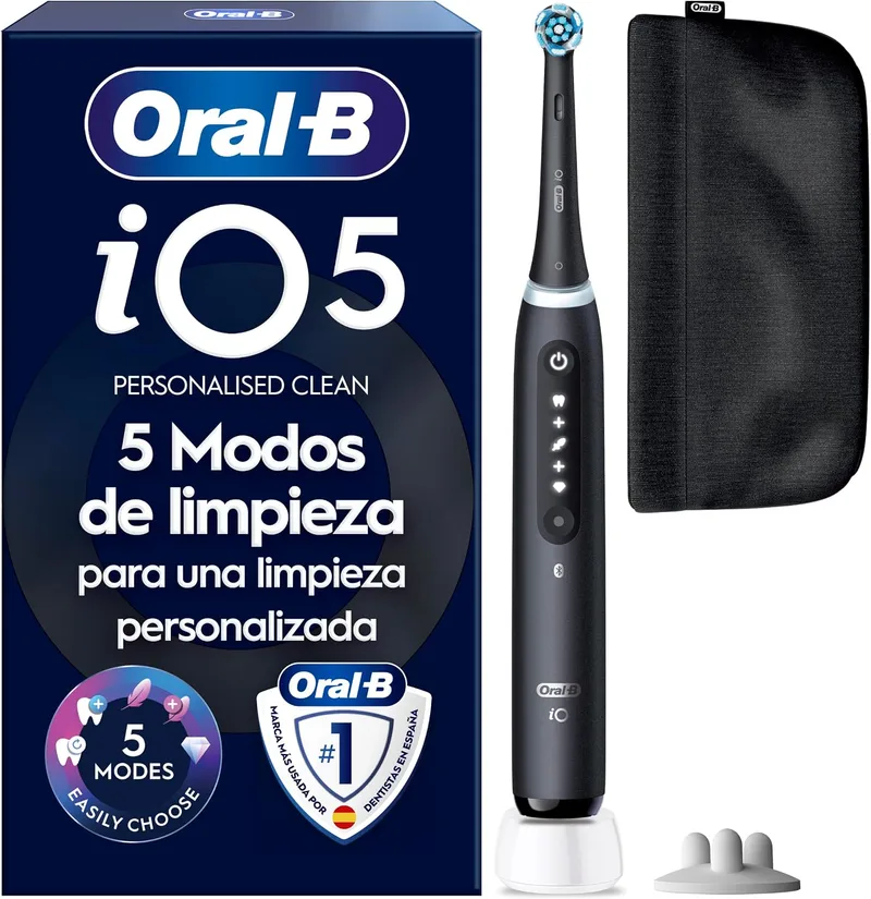 Oral-B ▫️ Escova de dentes elétrica iO 5 com 1 cabeça de escova, preta