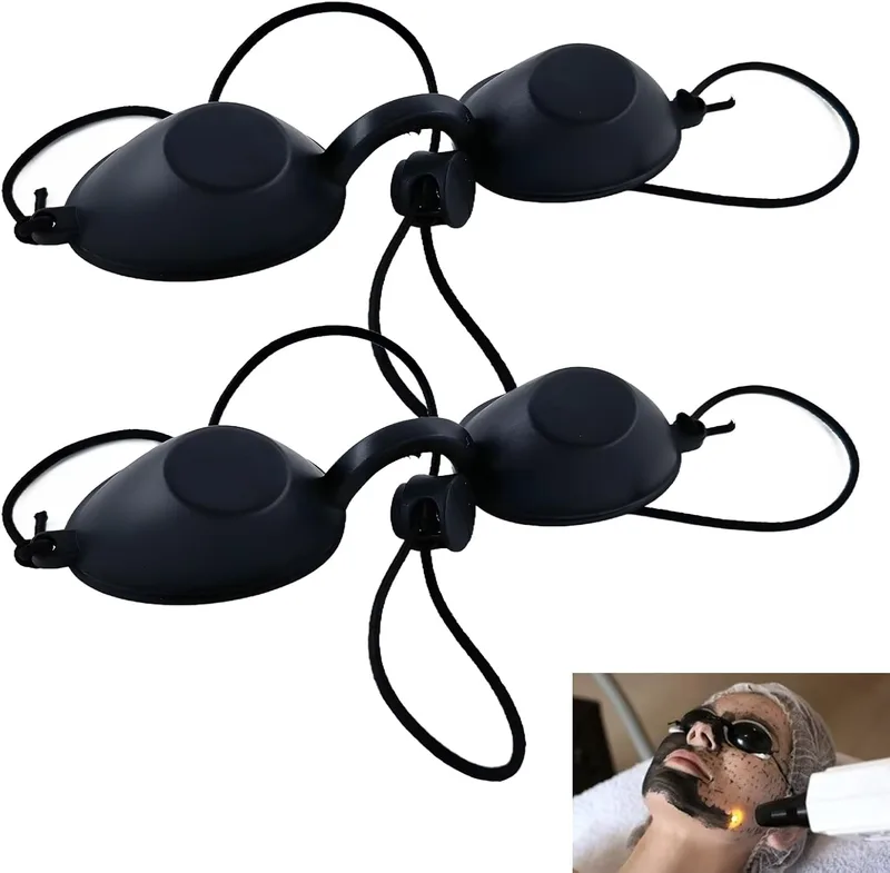 Roinaid ▫️ Óculos de proteção solar de 2 itens com lâmpada de luz vermelha, óculos de proteção UV, ajustáveis ao rosto, adequados para banhos de sol, terapia de luz vermelha e como dispositivo de beleza