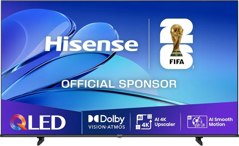 Hisense 50E7Q - QLED Smart TV 50 polegadas, Dolby Vision, Dolby Atmos, Game Mode Plus, 60Hz VRR 120 fps, Modo Desporto, AI Smooth Motion, Bluetooth e HDMI 2.1, Controlo por voz Alexa