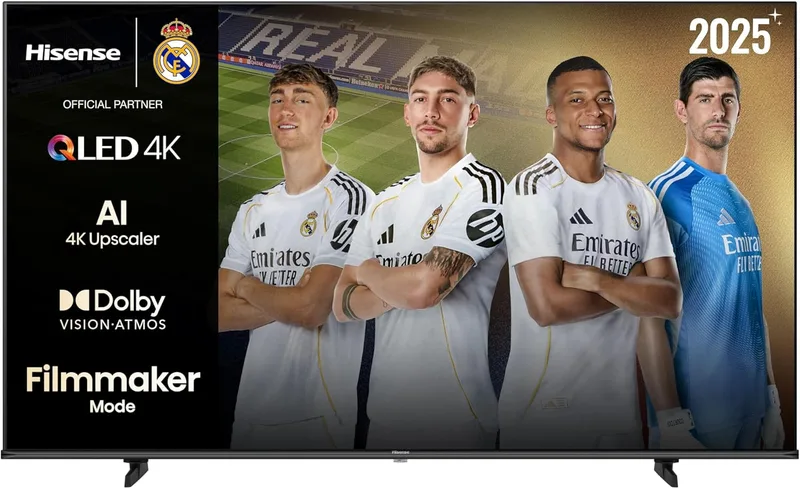 Hisense 85E7Q - QLED Smart TV 85 polegadas, Dolby Vision, Dolby Atmos, Game Mode Plus, 60Hz VRR 120 fps, Modo Desporto, AI Smooth Motion, Bluetooth e HDMI 2.1, Controlo por voz Alexa
