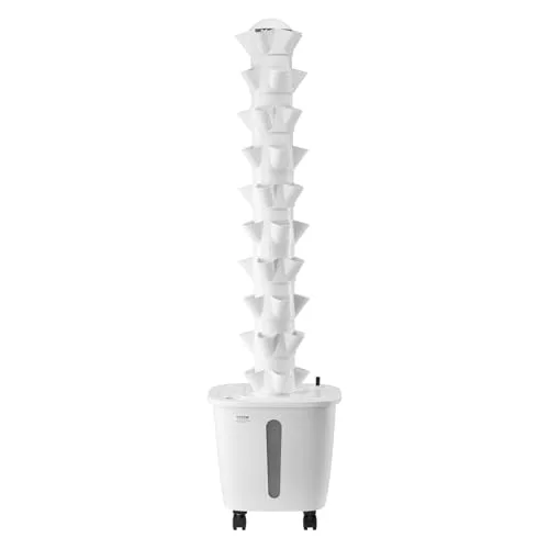 VEVOR ▫️ Sistema de Cultivo Hidropónico Torre Hidropónica Vertical de 10 Níveis com 50 Cápsulas, Bomba de Água e Rodas, Kit de Germinação de Plantas de Interior para Ervas Aromáticas, Frutas e Legumes 4