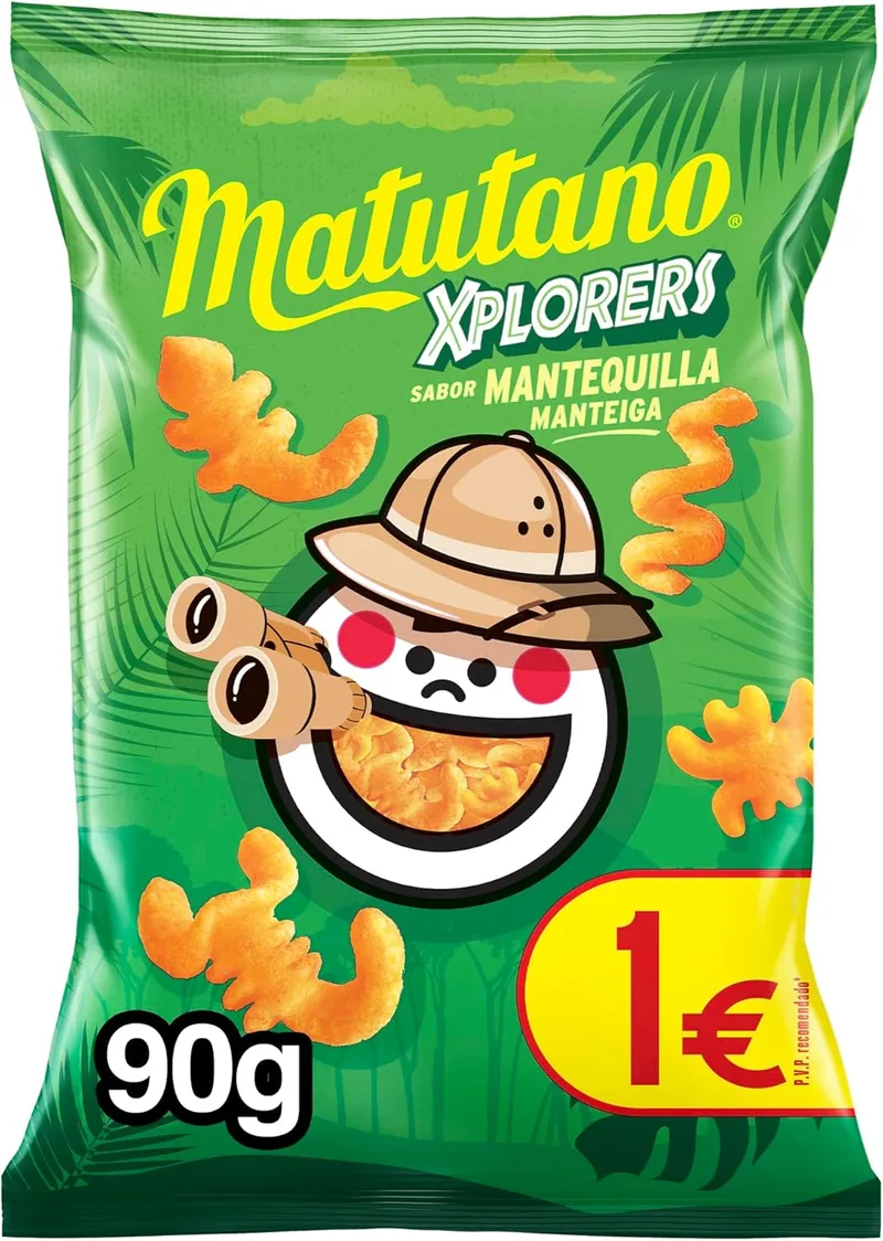Matutano ▫️ Xplorers, snack com sabor a manteiga, 90 gramas