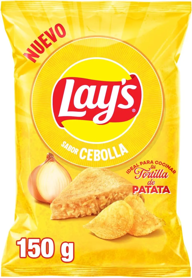 Lay's ▫️ Onion, Batatas fritas com sabor a cebola, 150 gramas