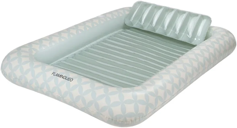 Flamingueo ▫️ Colchão de piscina com padrão de chamas - Flutuadores para piscina, colchões de praia, insufláveis para piscina, flutuador gigante, piscina insuflável (205 x 140 x 38 cm)