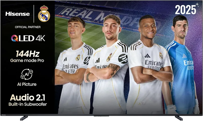 Hisense ▫️ 100E7Q Pro - QLED Smart TV 100 polegadas, Gaming TV, Game Mode Pro 144Hz, AMD Freesync Premium Pro, Dolby Vision IQ, Dolby Atmos, Smooth Motion AI, Hi-Concert, Processador AI Hi-View
