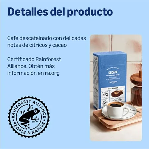 by Amazon ▫️ da Amazon: Café descafeinado moído, torra natural, 100% Arábica, 250 g 4
