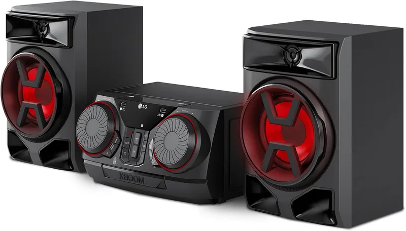 LG ▫️ CK43N - XBOOM Micro System, Sistema de som de 300 W, Bluetooth, USB, Aux-in, TV Sync, Controlo de festas, Equalizador, Leitor de MP3, Áudio potente para casa e festas, Preto
