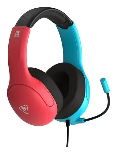 Turtle Beach ▫️ Auscultadores com fio Airlite Fit para jogos, em azul néon e vermelho, com licença oficial para todas as consolas Nintendo Switch 3