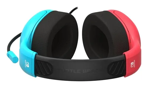 Turtle Beach ▫️ Auscultadores com fio Airlite Fit para jogos, em azul néon e vermelho, com licença oficial para todas as consolas Nintendo Switch 4