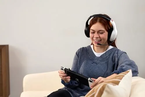 Turtle Beach ▫️ Auscultadores com fio Airlite Fit para jogos, em preto e branco, com licença oficial para todas as consolas Nintendo Switch 7