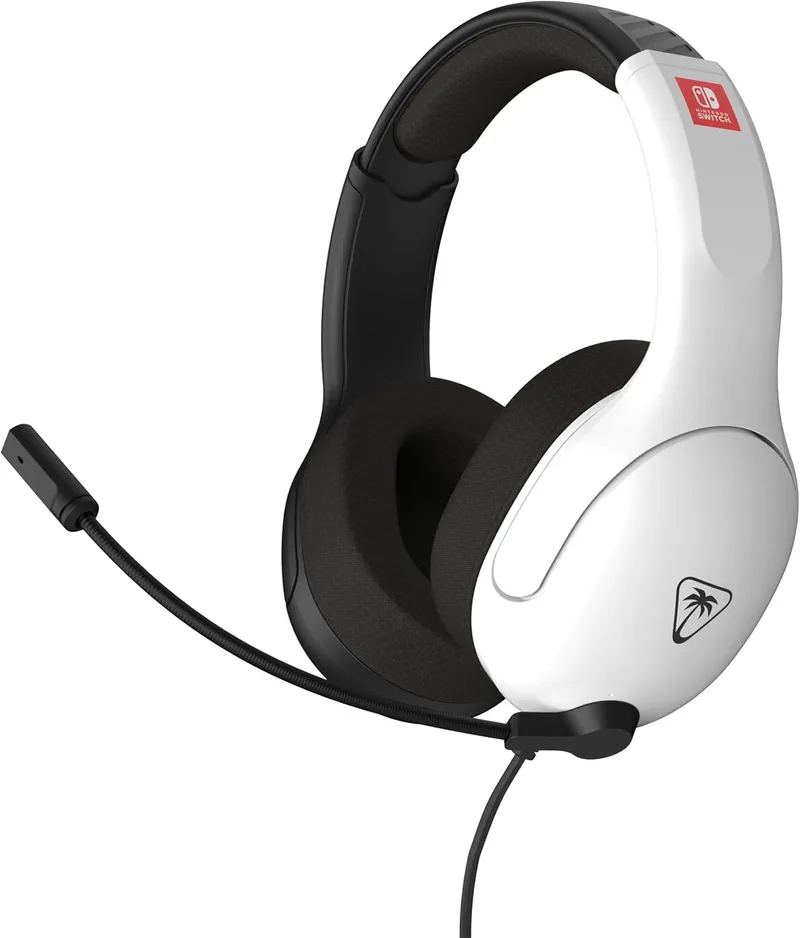 Turtle Beach ▫️ Auscultadores com fio Airlite Fit para jogos, em preto e branco, com licença oficial para todas as consolas Nintendo Switch