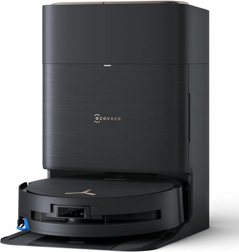ECOVACS ▫️ DEEBOT X9 Pro Omni Robot Aspirador e Limpa-pavimentos, 16 600 Pa, Ultrafino, Esfregona e Lavagem automática instantânea, Rolo OZMO, ZeroTange 3.0, TruEdge 2.0, Calcium Air Dry, Preto