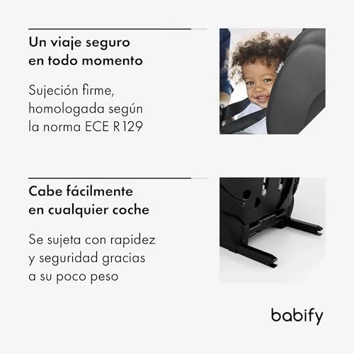 Babify ▫️ FlexiFit Basic Cadeira de carro para bebés - Grupo 2/3 (15-36 kg), ISOFIX, encosto de cabeça com 13 posições, dobrável, capa lavável, ECE R129, preta 5