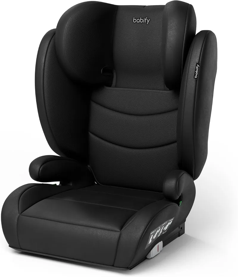 Babify ▫️ FlexiFit Basic Cadeira de carro para bebés - Grupo 2/3 (15-36 kg), ISOFIX, encosto de cabeça com 13 posições, dobrável, capa lavável, ECE R129, preta