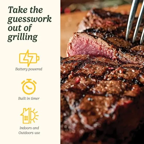 CUISINART ▫️ Pinça de temperatura digital programável com luz LED integrada | Termómetro digital para carne, churrasco e alimentos | Sonda de temperatura para uso interior e exterior 2