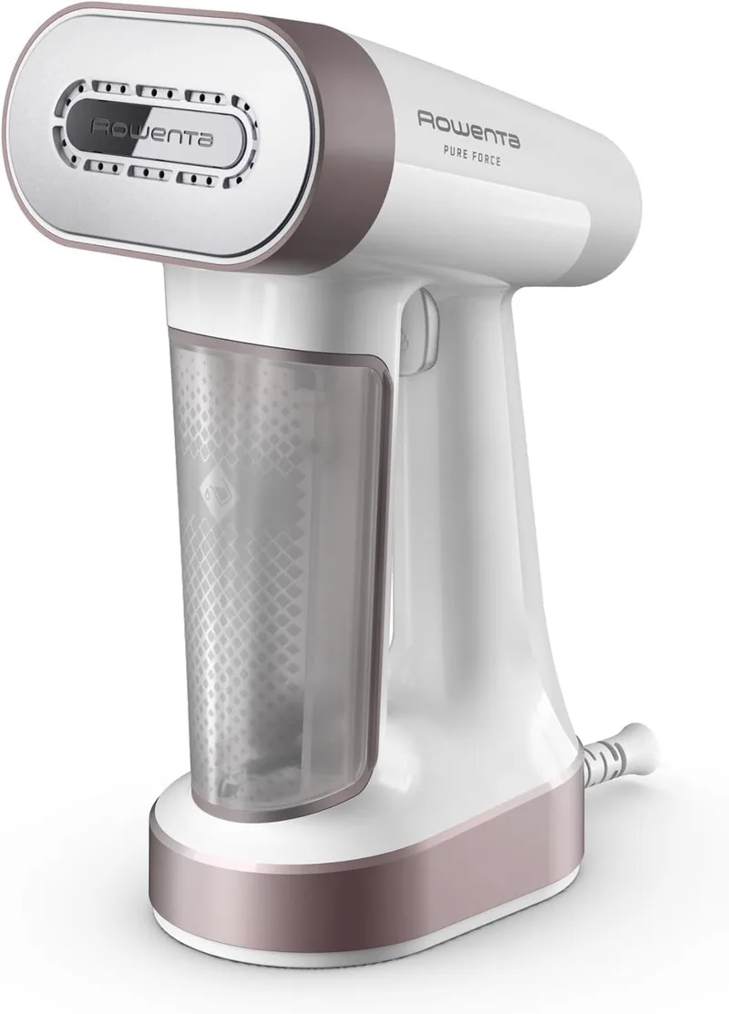 Rowenta ▫️ Pure Force, Ferro a vapor vertical 2 em 1, Vapor potente | Utilização vertical e horizontal, Reservatório de 180 ml, Elimina até 99,99 % das bactérias, 4 níveis de potência de vapor e modo Boost, DR8720