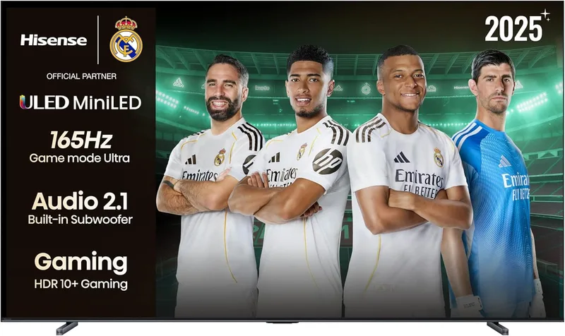 Hisense 100U7Q - Mini LED Smart TV, cor de pontos quânticos, modo de jogo de 165 Hz, subwoofer incorporado, escurecimento local de matriz completa, Dolby Vision IQ e Dolby Atmos