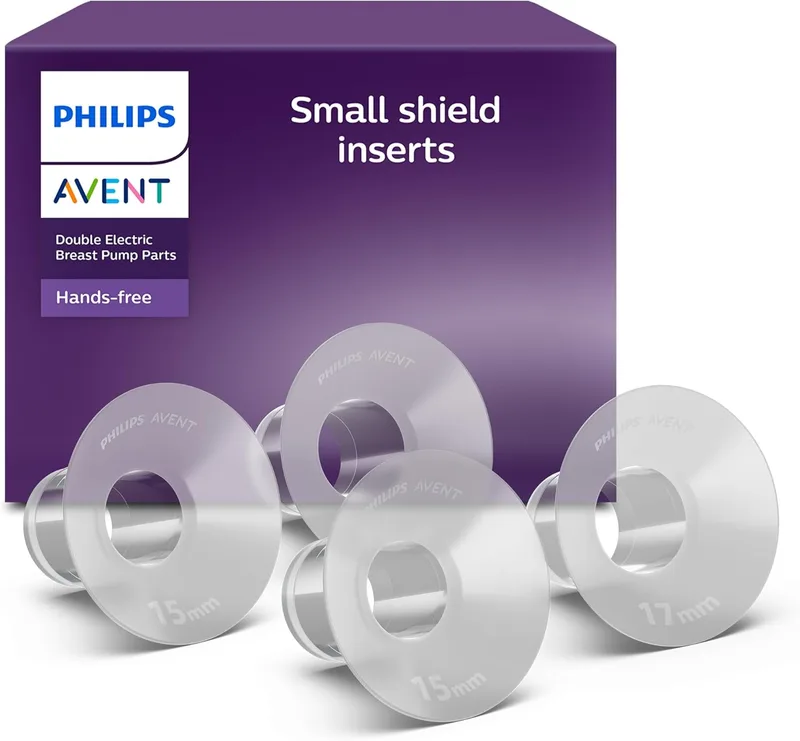Protectores mãos-livres pequenos Philips Avent (15 e 17 mm) para bomba tira leite eléctrica, compatíveis com os copos colectores mãos-livres, SCF554/11