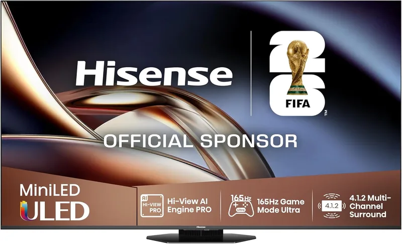 Hisense 55U8Q - Mini LED Pro Smart TV 55 polegadas, processador Hi-View IA Pro, som multicanal 4.1.2, modo de jogo Ultra 165Hz, Antirreflexo Pro, escurecimento local de matriz completa, Dolby Vision IQ, Dolby Atmos