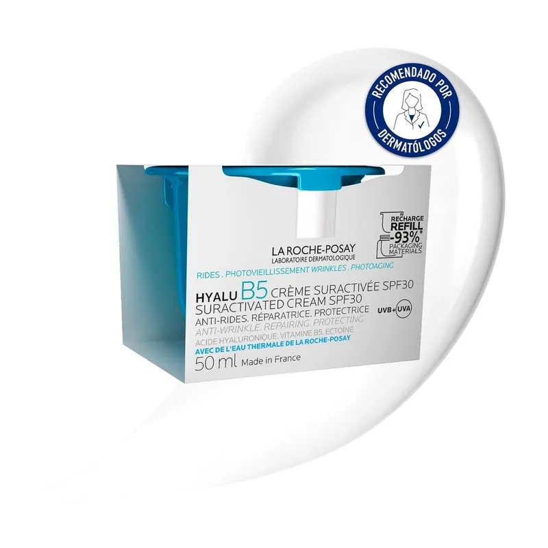 La Roche-Posay Hyalu B5 Suractivated, Creme Refirmante Anti-Envelhecimento, Ação Alisante e Plumping, Reduz as Rugas e as Linhas finas, 3 Tipos de Ácido Hialurónico, Vitamina B5 e Ectoína, 50 ml.