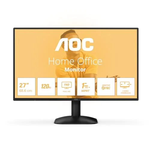 AOC ▫️ Monitor 27B31H de 27 polegadas, 120 Hz, painel IPS, 4 ms GtG, (1920x1080, 1 porta HDMI 1.4), Preto 2