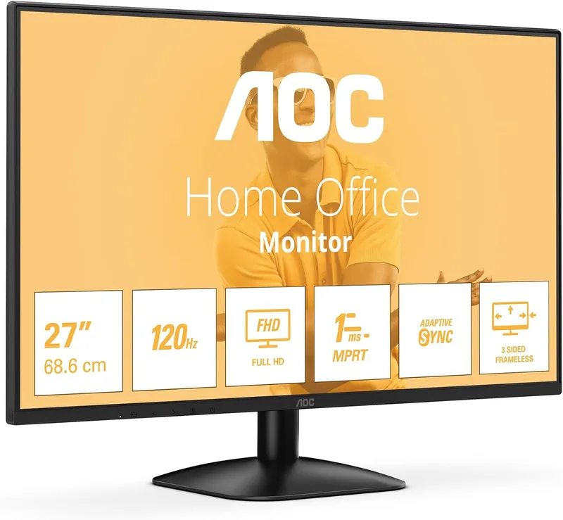 AOC ▫️ Monitor 27B31H de 27 polegadas, 120 Hz, painel IPS, 4 ms GtG, (1920x1080, 1 porta HDMI 1.4), Preto