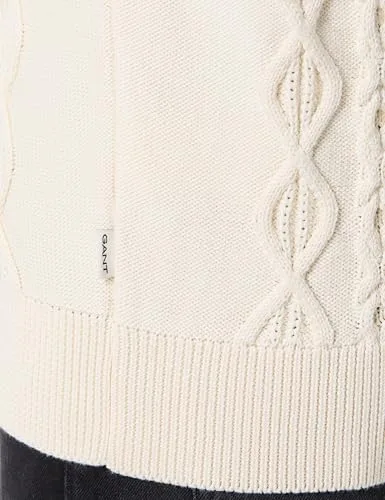 GANT ▫️ Cable Shawl Collar, creme, L 4
