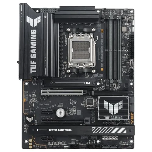 ASUS ▫️ TUF Gaming B650E-PLUS WiFi - Placa-mãe AMD B650 ATX, 12+2+1 fases de alimentação de 80 A, DDR5, PCIe 5.0, M.2, Wi-Fi 6E, Ethernet de 2,5 Gb, DisplayPort, HDMI, USB Tipo C, BIOS Flashback, Aura Sync 2