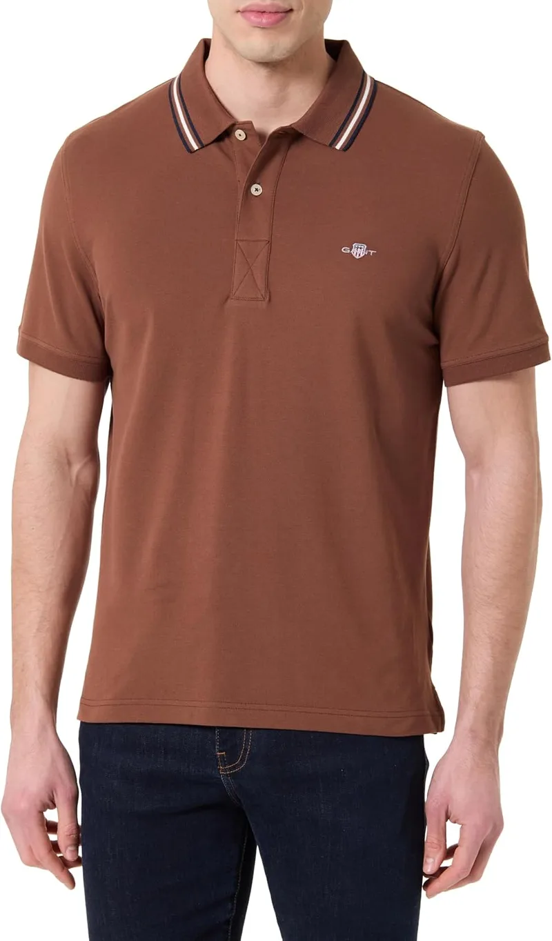 GANT ▫️ Collar Tipping SS Polo - Camisa Polo para Homem