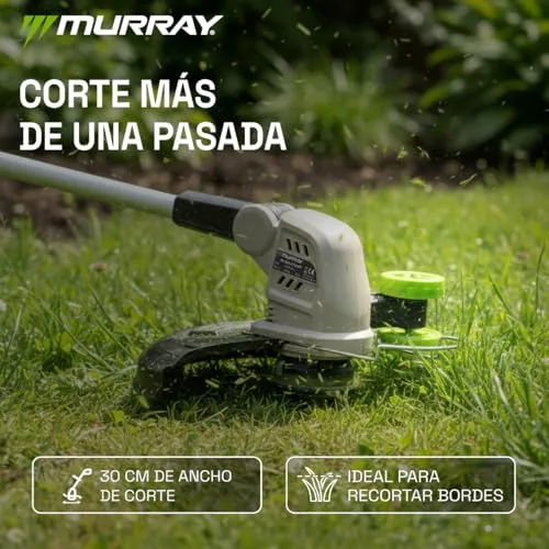 Murray ▫️ Cortador de relva sem fios 20 V MU-BAT-GT30-KIT – Sem fios, largura de corte de 25 cm – Motor potente de 8000 RPM, bateria de iões de lítio de 3 Ah de longa duração para cortes precisos, cortador de relva de 20 V 3