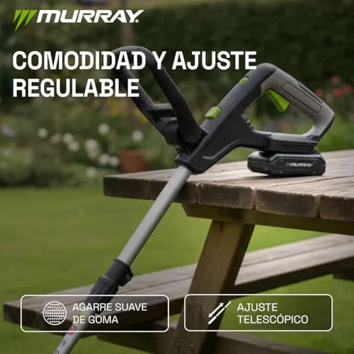 Murray ▫️ Cortador de relva sem fios 20 V MU-BAT-GT30-KIT – Sem fios, largura de corte de 25 cm – Motor potente de 8000 RPM, bateria de iões de lítio de 3 Ah de longa duração para cortes precisos, cortador de relva de 20 V 4