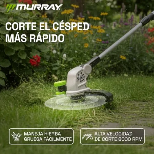 Murray ▫️ Cortador de relva sem fios 20 V MU-BAT-GT30-KIT – Sem fios, largura de corte de 25 cm – Motor potente de 8000 RPM, bateria de iões de lítio de 3 Ah de longa duração para cortes precisos, cortador de relva de 20 V 5