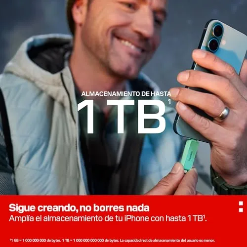SANDISK ▫️ Phone Drive com USB Type-C de 256 GB (para smartphones, tablets e computadores, velocidades de 150 MB/s, cópias automáticas, recuperação de dados) - Verde Espuma do Mar 5