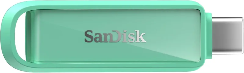 SANDISK ▫️ Phone Drive com USB Type-C de 256 GB (para smartphones, tablets e computadores, velocidades de 150 MB/s, cópias automáticas, recuperação de dados) - Verde Espuma do Mar