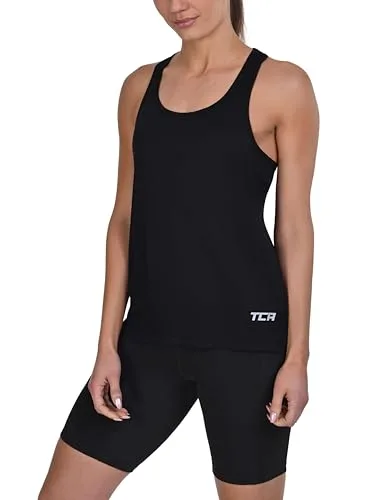 TCA ▫️ Camisola desportiva feminina com alças - Camisolas desportivas femininas sem mangas para corrida, ciclismo, CrossFit, ioga e ginásio - Tecido ultraleve e respirável com elementos refletores 5