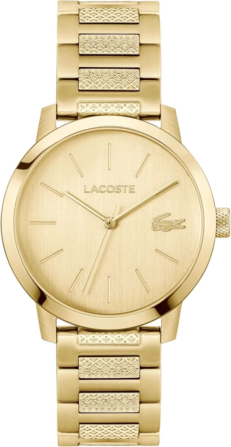 Lacoste ▫️ Relógio de três ponteiros com movimento de quartzo para homem 12.12 Metropole Collection com bracelete em aço inoxidável prateado, dourado ou preto