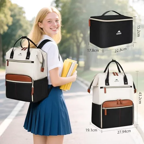 MATEIN ▫️ Mochila para Portátil para Mulher 15,6 - Conjunto de 2 peças, Mochila de Trabalho para Mulher 5