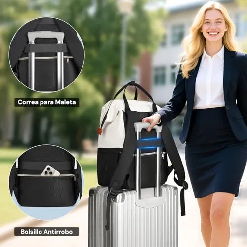 MATEIN ▫️ Mochila para Portátil para Mulher 15,6 - Conjunto de 2 peças, Mochila de Trabalho para Mulher 6