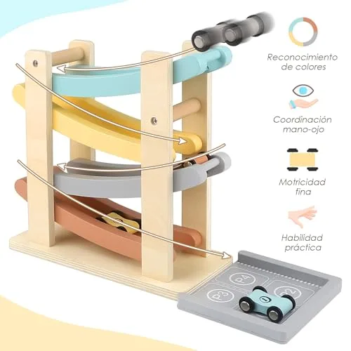 Vanplay ▫️ Montessori – Brinquedo a partir de 1 ano para o carro, pista de bolas, madeira, a partir de 1 e 2 anos, brinquedo de madeira, presente para crianças de 1 e 2 anos, menino 2