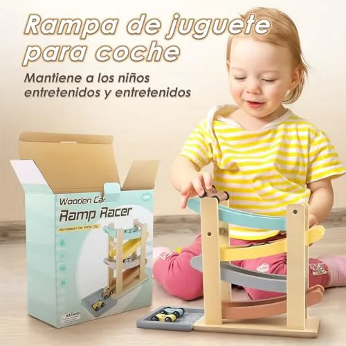 Vanplay ▫️ Montessori – Brinquedo a partir de 1 ano para o carro, pista de bolas, madeira, a partir de 1 e 2 anos, brinquedo de madeira, presente para crianças de 1 e 2 anos, menino 3
