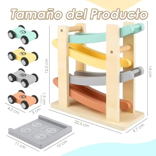 Vanplay ▫️ Montessori – Brinquedo a partir de 1 ano para o carro, pista de bolas, madeira, a partir de 1 e 2 anos, brinquedo de madeira, presente para crianças de 1 e 2 anos, menino 5