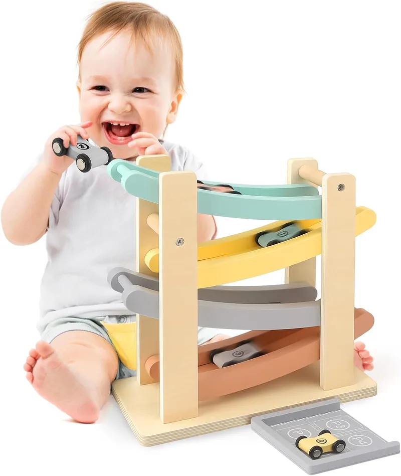 Vanplay ▫️ Montessori – Brinquedo a partir de 1 ano para o carro, pista de bolas, madeira, a partir de 1 e 2 anos, brinquedo de madeira, presente para crianças de 1 e 2 anos, menino