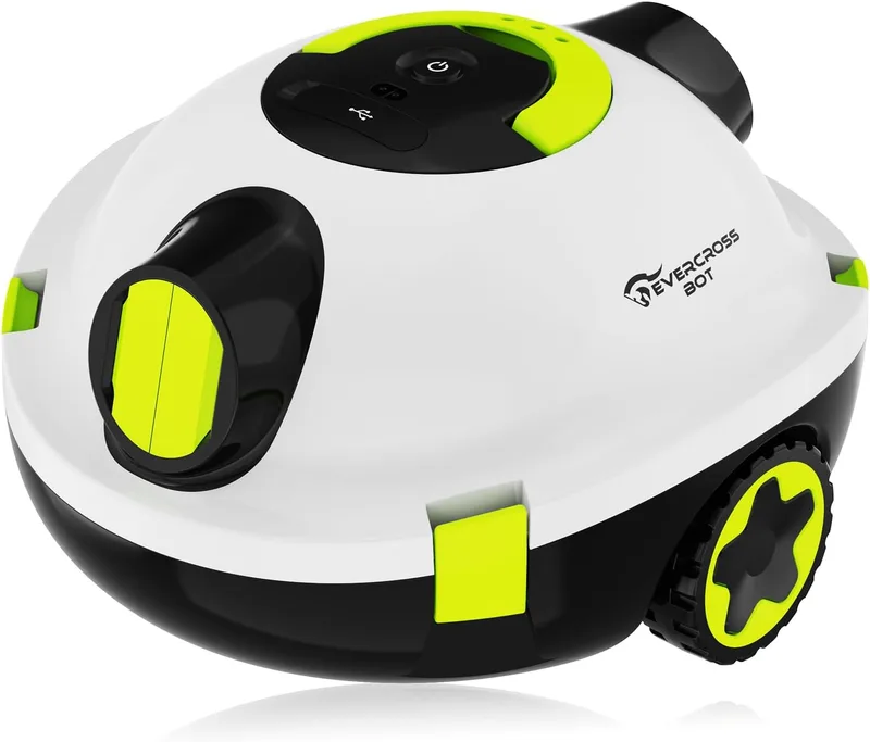 EVERCROSS BOT ▫️ Y10 Robot Pool Cleaner, robô de piscina sem fio, limpeza de piso de 100 minutos, robô de piscina para piscinas de até 120㎡, estacionamento automático, filtro180μm (branco)