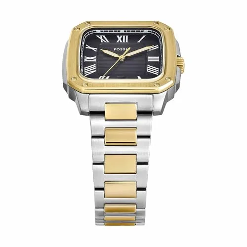 Fossil ▫️ Relógio Crosby para homem, movimento de quartzo de três ponteiros com data e bracelete em aço inoxidável 2