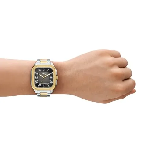 Fossil ▫️ Relógio Crosby para homem, movimento de quartzo de três ponteiros com data e bracelete em aço inoxidável 6
